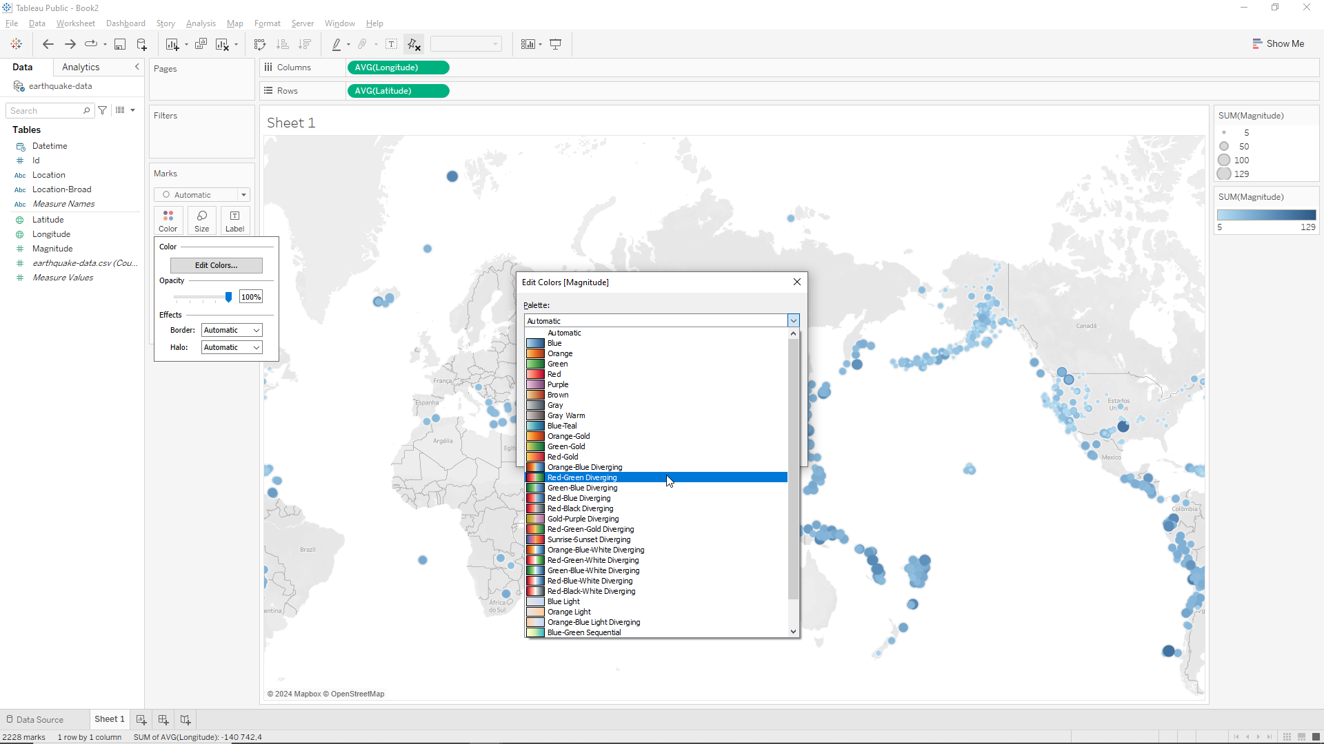 Earthquake Tracking Dashboard Using Tableau